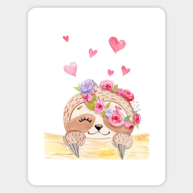 cute sloth Sticker by DreamLoudArt